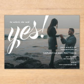 Sie sagte Ja Moderne Rustikale Engagement Partei Acryleinladungen (Vorderseite)