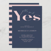 Sie sagte ja, moderne Typografie-Verlobung Einladung (Vorne/Hinten)