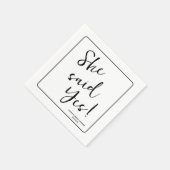 Sie sagte ja! Modernes, elegantes, maßgeschneidert Serviette (Ecke)