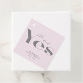 Sie sagte ja modernes typografisches Brautparty Geschenkanhänger (Beispiel)