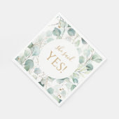 Sie sagte ja Napkins Eukalyptus-Brautparty Serviette (Ecke)