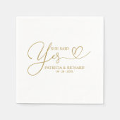 Sie sagte ja Niedliche Engagement Partei Napkins Serviette (Vorderseite)