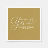 Sie sagte ja Niedliche Engagement Partei Napkins Serviette (Vorderseite)