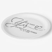 Sie sagte Ja, Niedliche Engagement Partei Pappteller (Schrägansicht)