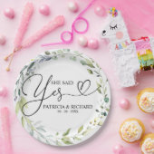 Sie sagte ja, Niedliches Engagement Partei Papier  Pappteller (Party)