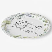 Sie sagte ja, Niedliches Engagement Partei Papier  Pappteller (Schrägansicht)