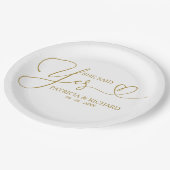 Sie sagte ja, Niedliches Engagement Partei Papier  Pappteller (Schrägansicht)