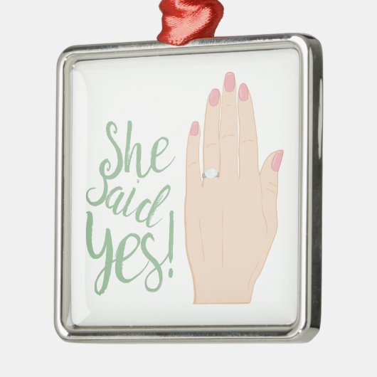 Sie sagte ja ornament aus metall (Links)