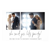 Sie sagte ja, Party Fotos willkommen Verlobung