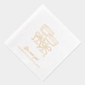 Sie sagte ja Personalisiert Bow Cocktail Napkins Servietten Mit Folie (Rechts)
