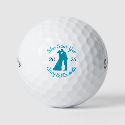 Sie sagte ja Personalisierte Namen Golfball (Vorderseite)