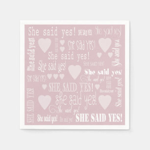 Sie sagte ja Pink-Engagement-Partei Serviette