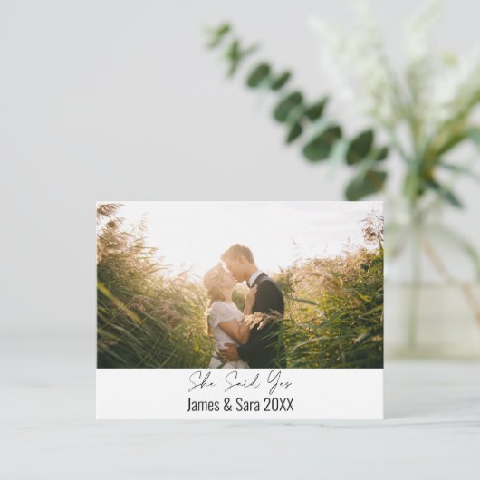 Sie sagte ja postkarte (Stehend Vorderseite)