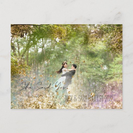 Sie sagte ja postkarte (Vorderseite)