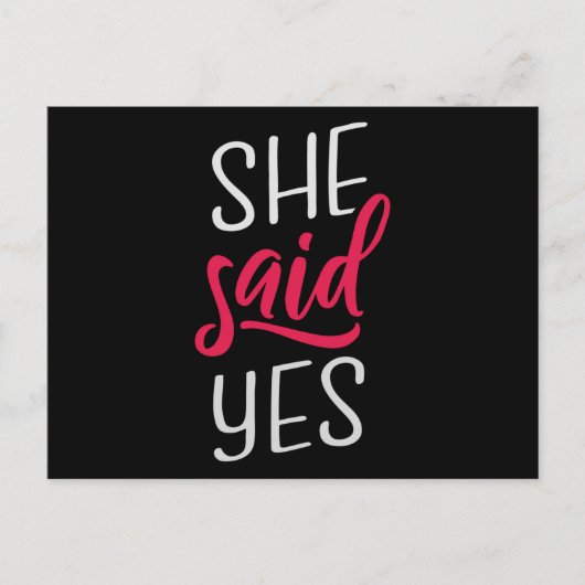 Sie sagte ja postkarte (Vorderseite)