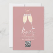 Sie sagte Ja QR-Code Brautparty Dusty Rose Pink Einladung (Rückseite)