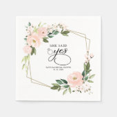 Sie sagte ja, rosa Brautparty Serviette (Vorderseite)