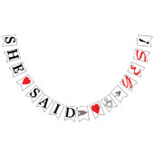 SIE SAGTE JA, Rotes Herz, Diamantring und Pfeil Wimpelkette (Alle)