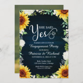 Sie sagte Ja Rustikale Engagement Partei Einladung (Vorne/Hinten)