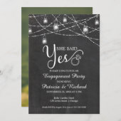 Sie sagte Ja Rustikale Engagement Partei Einladung (Vorne/Hinten)