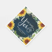 Sie sagte Ja Rustikale Sonnenblumen Engagement Par Serviette (Ecke)