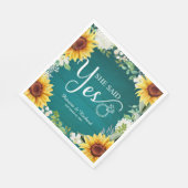 Sie sagte Ja Rustikale Sonnenblumen Engagement Par Serviette (Ecke)