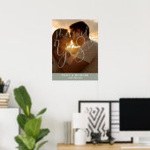 Sie sagte ja Sage Verlobung Foto Begrüßungszeichen Poster (Heimbüro)