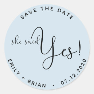 Sie sagte ja ⎢ Save the Date Aufkleber