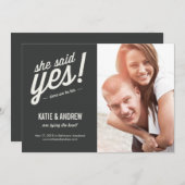 Sie sagte ja! Save The Date Einladung (Vorne/Hinten)