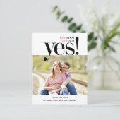 SIE SAGTE JA Save the Date Postkarte (Stehend Vorderseite)