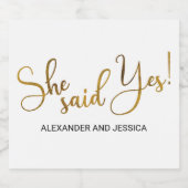 Sie sagte ja schaumweinetikett (Einzelnes Label)