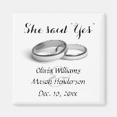 Sie sagte "Ja" Speichern Sie das Datumsfenster Magnet (Vorne)