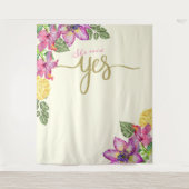 Sie sagte JA Standfahne Wandteppich (Vorderseite)