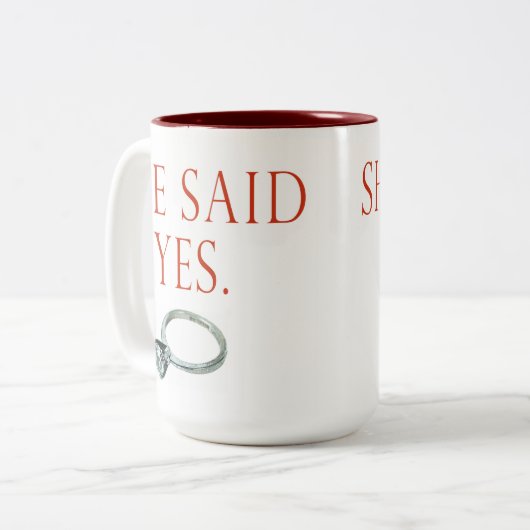 Sie sagte ja Tasse (Vorderseite Links)