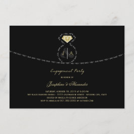 Sie sagte ja Text-Ring-Monogramm-Verlobungs-Party Einladung