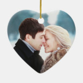 Sie sagte ja! Verlobtes Foto Red Buffalo Karo Keramik Ornament (Hinten)