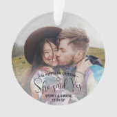 Sie sagte ja! Verlobung 2 Foto Weihnachten Ornament (Vorderseite)
