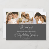 Sie sagte ja Verlobung 3 Foto Weihnachten (Vorderseite)