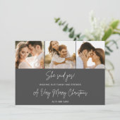 Sie sagte ja Verlobung 3 Foto Weihnachten (Stehend Vorderseite)