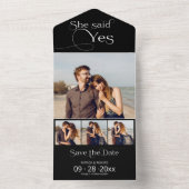 Sie sagte ja Verlobung Ankündigung Save the Date (Innen Boden)