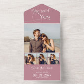 Sie sagte ja Verlobung Ankündigung Save the Date (Innen Boden)