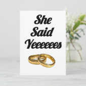 Sie sagte ja Verlobung Einladung - Herzthema (Stehend Vorderseite)