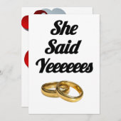 Sie sagte ja Verlobung Einladung - Herzthema (Vorne/Hinten)