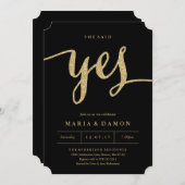 Sie sagte ja Verlobungs-Party Einladung (Vorne/Hinten)