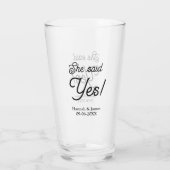 Sie sagte Ja Verlobungsfeier Name Datum einfach mi Glas (Rückseite)