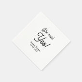 Sie sagte Ja Verlobungsfeier Name Datum einfach mi Serviette (Ecke)