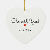 Sie sagte ja! Vorschlag zur Eheschließung von Vale Keramik Ornament (Hinten)