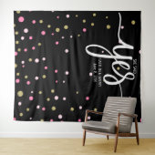 sie sagte ja wedding Foto Stand-Hintergrundfahne Wandteppich (Beispiel (Horizontal))