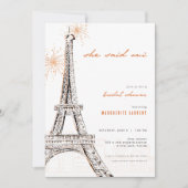 Sie sagte Oui Bridal Dusche Einladung Paris Frankr (Vorderseite)