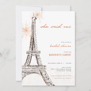 Sie sagte Oui Bridal Dusche Einladung Paris Frankr